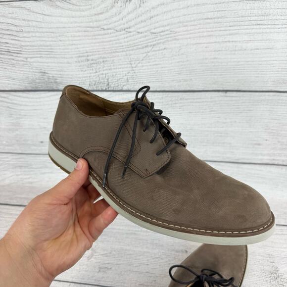 Clarks Men\'s Taupe Unstructured Un Elott Lace Up Nubuck Shoes Size 11.5 main image 4